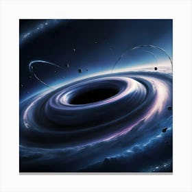 A Swirling Majestic Black Hole Dominates The Center Of The Universe In Space 2 Canvas Print