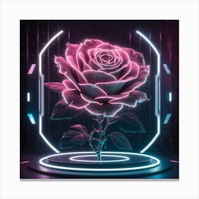 Neon Rose 1 Canvas Print