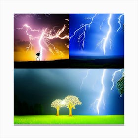 Lightning scenes with nature  Canvas Print