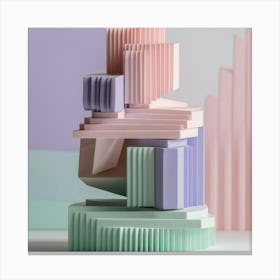 Pastel Paper Sculpture Canvas Print