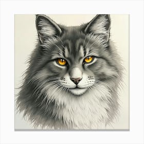 Cat With Orange Eyes Toile