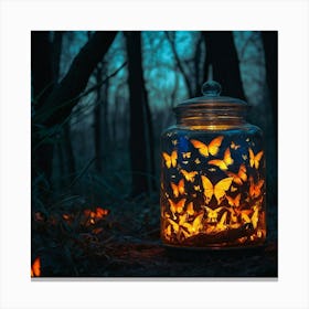 Jar Of Butterflies 1 Canvas Print