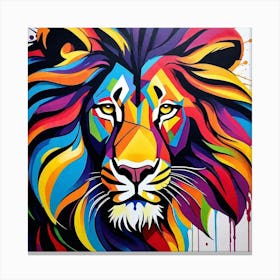 Colorful Lion 11 Canvas Print
