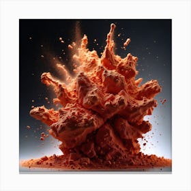 Explosion Of Orange Powder Canvas Print
