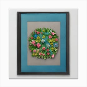 Floral Wreath Framed Print Canvas Print