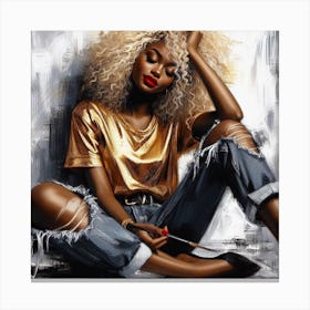 Afro Girl 77 Canvas Print