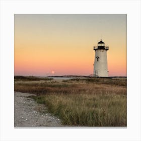 Edgartown Lighthouse Moonrise Canvas Print