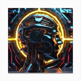 Futuristic Robot Head 5 Canvas Print