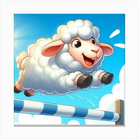 The Game Where You Control a Sheep to Jump Over Hurdles and Collect Coins While Trying to Beat Your High Score and Unlock New Levels Canvas Print