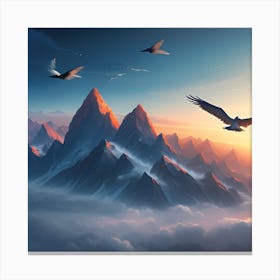 Eagle In The Sky Canvas Print