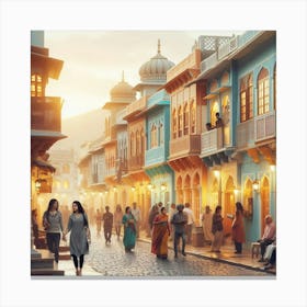 Sunset In Rajasthan Canvas Print