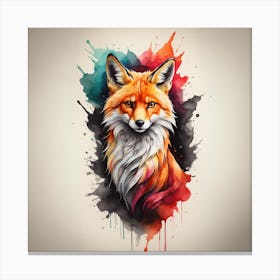 Fox Tattoo Canvas Print