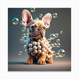 French Bulldog With Bubbles Canvas Print