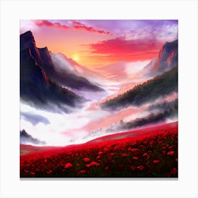 Sunset In The Mountains 3 Canvas Print