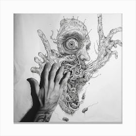 Zombie Hand Drawing Canvas Print