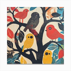 Birds In A Tree Canvas Print