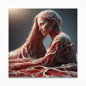 Woman Covered In Blood 2 Canvas Print