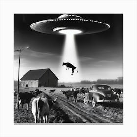 Alien Cows Canvas Print