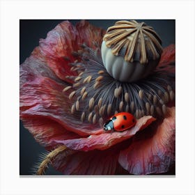 Ladybird and Poppy 2 Canvas Print