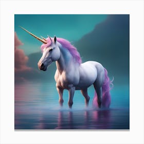 Unicorn In The Water 7 Canvas Print