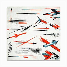 Abstract Hand Drawn Arrows And Pointers Set Collection Positioned At Various Angles Across The Canv (1) Canvas Print