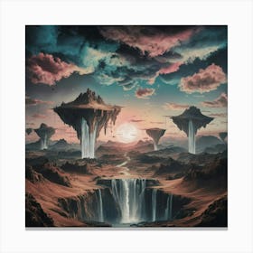 Waterfalls In The Sky Canvas Print