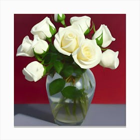 White Roses for the first day of Spring Canvas Print