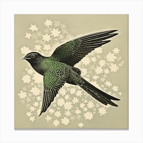 Ohara Koson Inspired Bird Painting Chimney Swift 2 Canvas Print