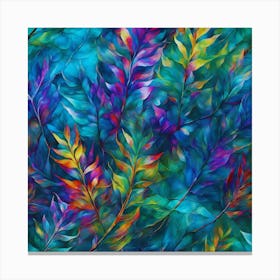 Holographic Aquatic Foliage Canvas Print