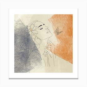 Boho art, calligraphy, face art, Scandinavian art, modern art, fine art.5 Canvas Print