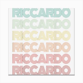 First Name Riccardo Italian Italian Boy Retro Birthday Canvas Print