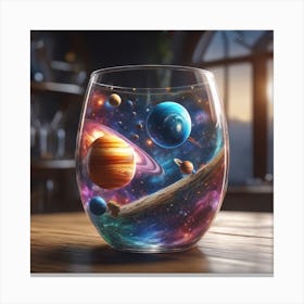 Planets Wine Glass Canvas Print