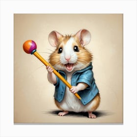 Hamster Playing Drums Canvas Print