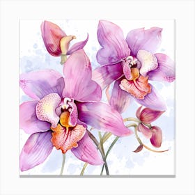 Watercolor Orchids 1 Canvas Print