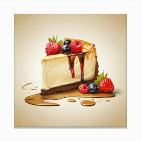Cheesecake With Berries Canvas Print