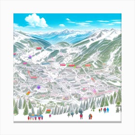 Ski Resort Map Canvas Print