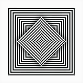 Abstract Black And White Geometric Pattern Canvas Print