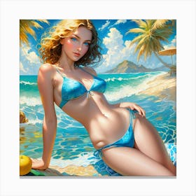 Beach Girl 3 Canvas Print