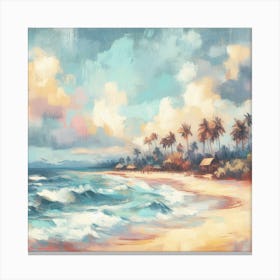 Beach At Sunrise Canvas Print