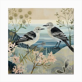 Bird In Nature Mockingbird 4 Canvas Print