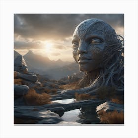 Woman'S Head Canvas Print