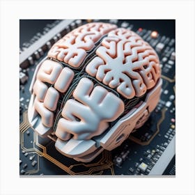 Brain On A Circuit Board 3 Canvas Print