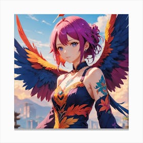 Anime Girl With Wings Canvas Print