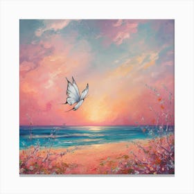 Butterfly On The Beach Canvas Print