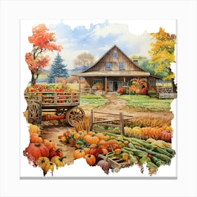 Pumpkins On The Farm Canvas Print