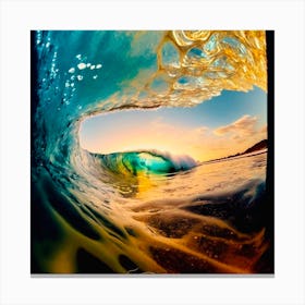 Wave At Sunset Canvas Print