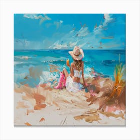 Girl On The Beach Canvas Print