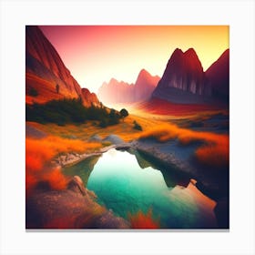 Sunset In The Mountains 30 Canvas Print
