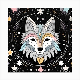 Wolf In The Moon Canvas Print