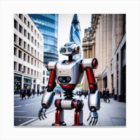 Robot On The Street 21 Canvas Print